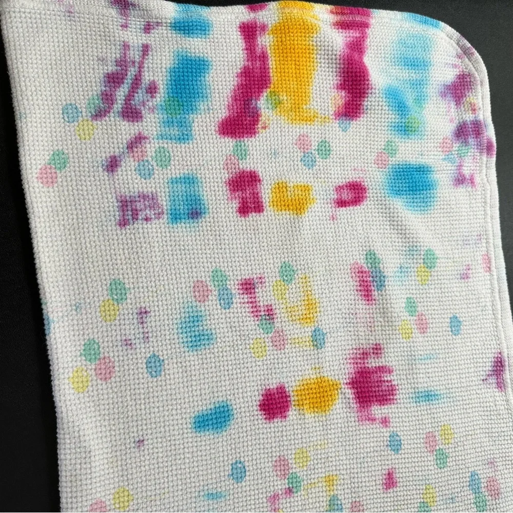Baby Morgan Cotton Blanket Thermal Waffle Weave Tie-Dyed Balloons Vintage‎ USA